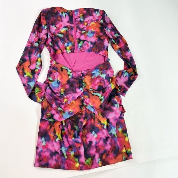 One33 Social Dress Womens 4 Mini Pink The Celia Cutout Cocktail Open Back Low V - Picture 12 of 14